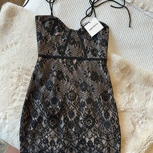 Superdown Lottie Lace Bustier Lace Mini Dress